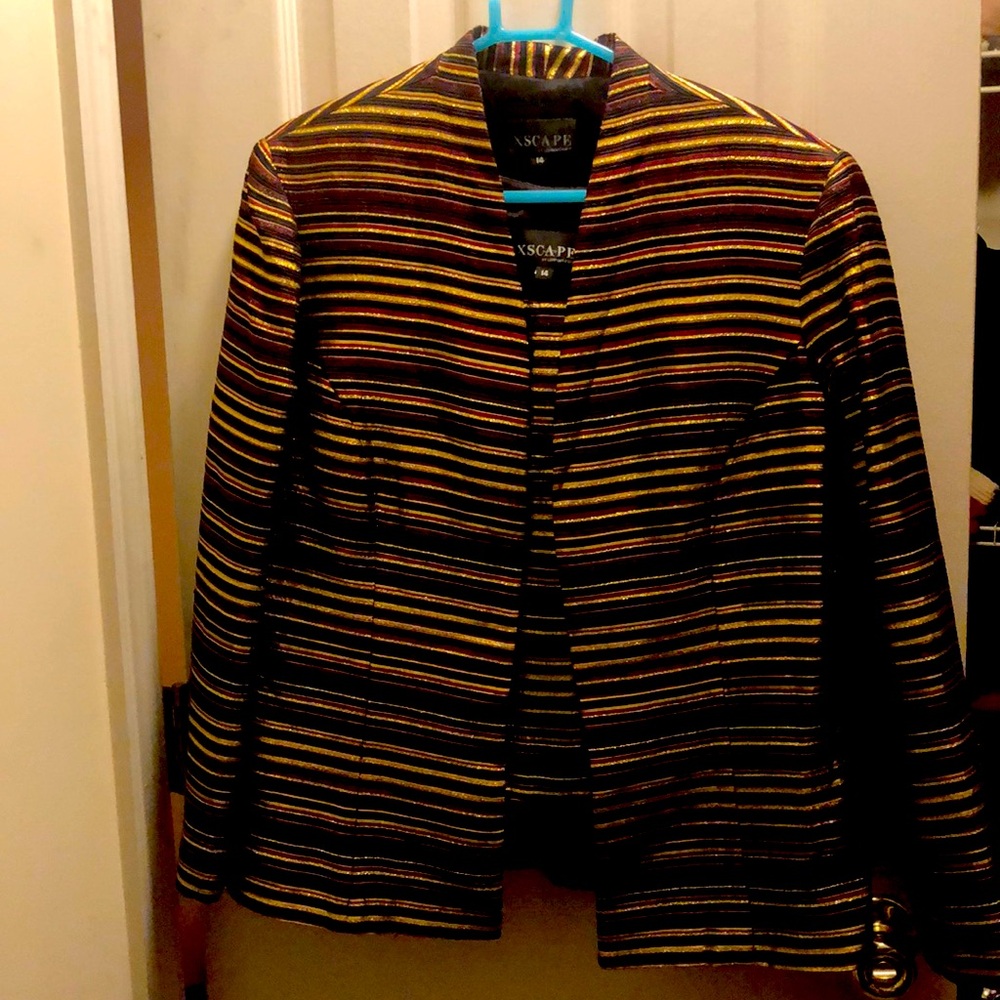 Xscape Gold & Burgundy 2 Pc Tank & Blazer Set 14